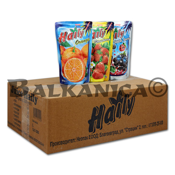 PACOTE (24 X 0.2 L) SUCO MIX HAILY