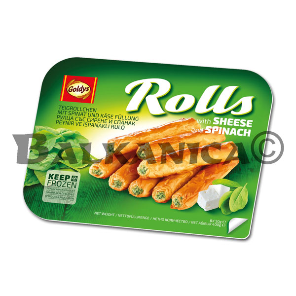 400 G SMALL BANITSA CHEESE AND SPINACH ROLLS GOLDYS